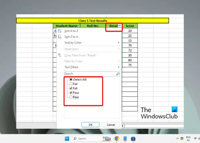 find differences in Excel