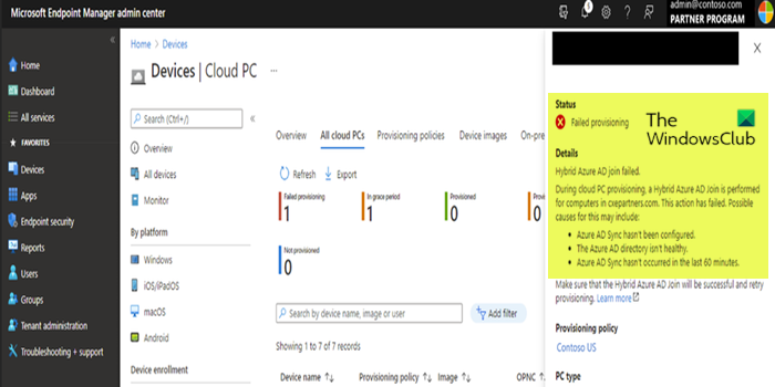 Windows 365 Cloud PC provisioning issues with Fixes