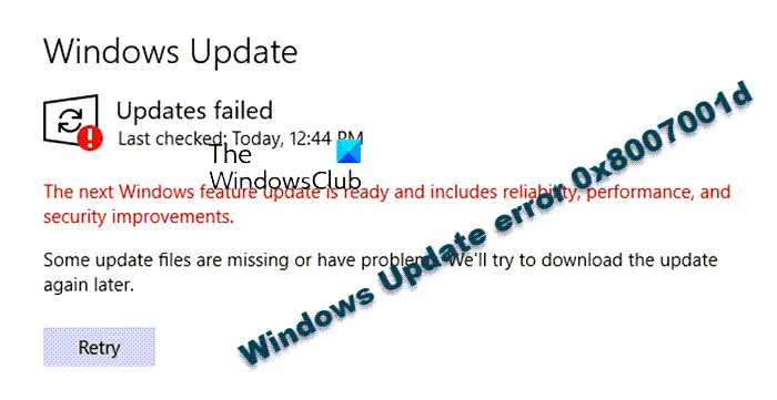 Windows Update Error 0x8007001d