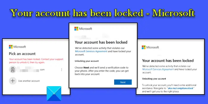 Your account has been locked - Microsoft