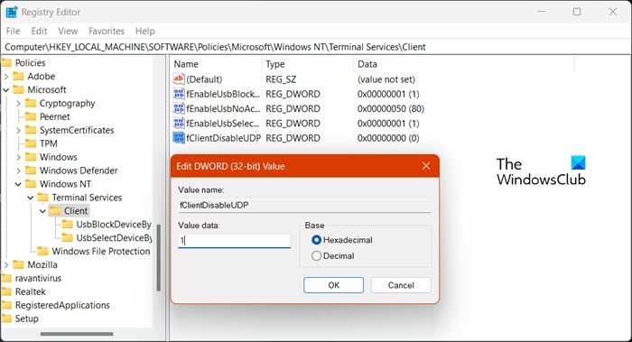 Disable UDP (User Datagram Protocol)