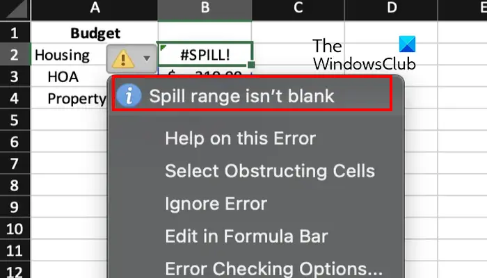 SPILL error in Excel