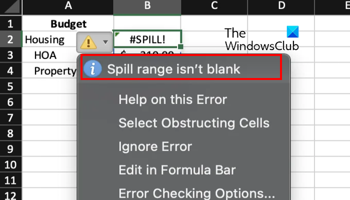 SPILL error in Excel