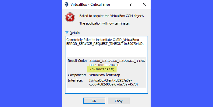 0x8007041D VirtualBox error