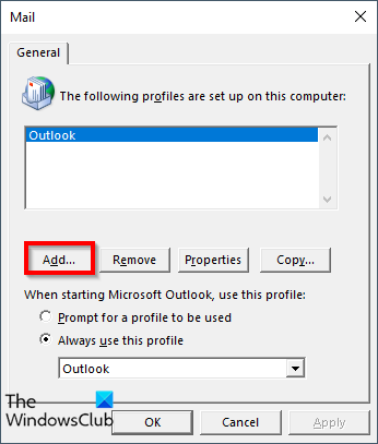 Crear un nuevo perfil de usuario en Outlook