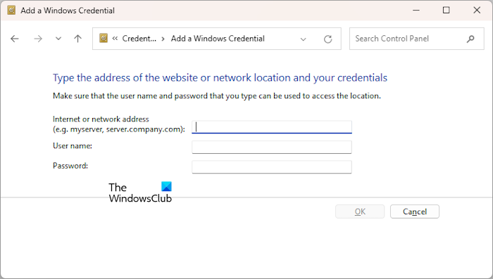 Add a Windows Credential