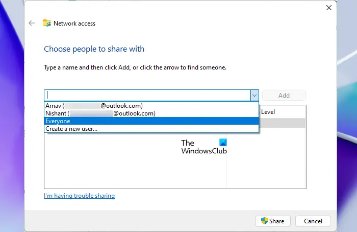 Change your Network File and Folder Sharing setting