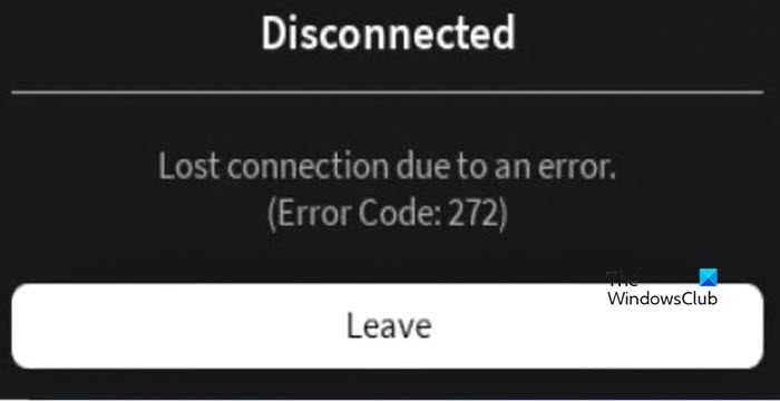 Connection Error Code 272 on Roblox