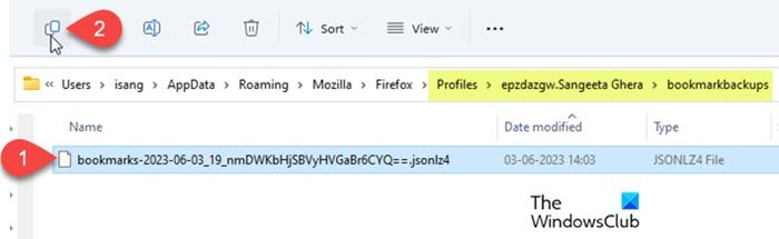 Copying Firefox bookmarks data
