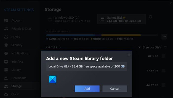 Erstellen Eines Neuen Steam-Bibliotheksordners