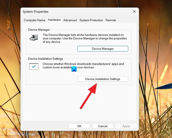 Device Installation Settings in Windows 11