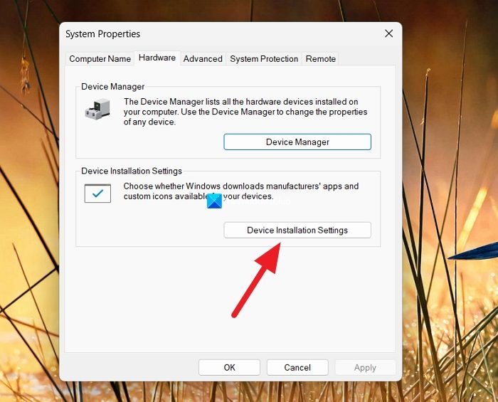 Device Installation Settings in Windows 11