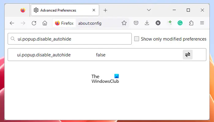 Disable popup autohide in Firefox