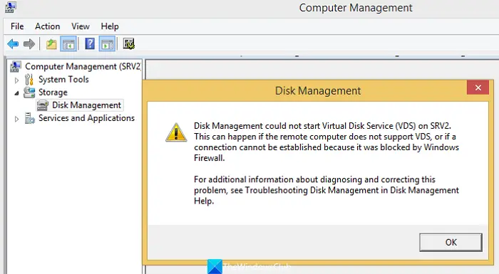 Disk Management Not Connecting to Virtual Disk Service