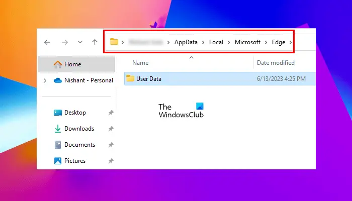 Edge User Data folder