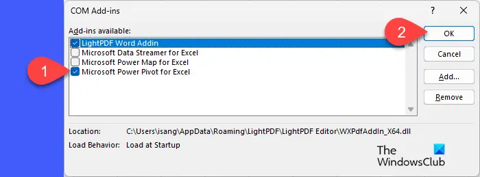 Enabling Power Pivot in Excel