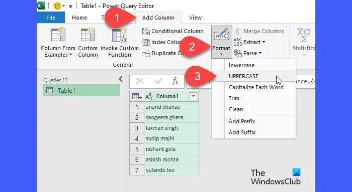 Excel Power Query Editor