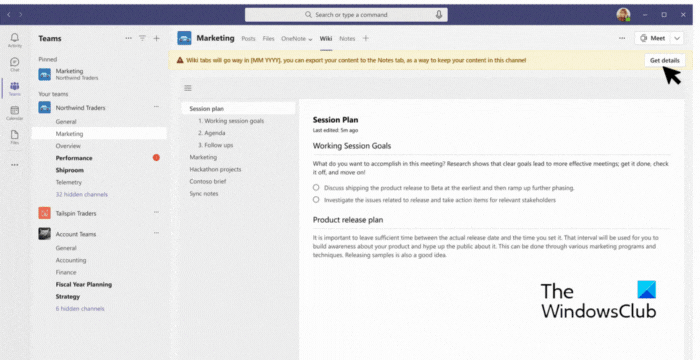 Export Teams Wiki to OneNote