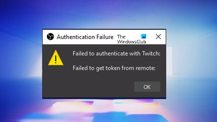 Failed to authenticate with Twitch in OBS