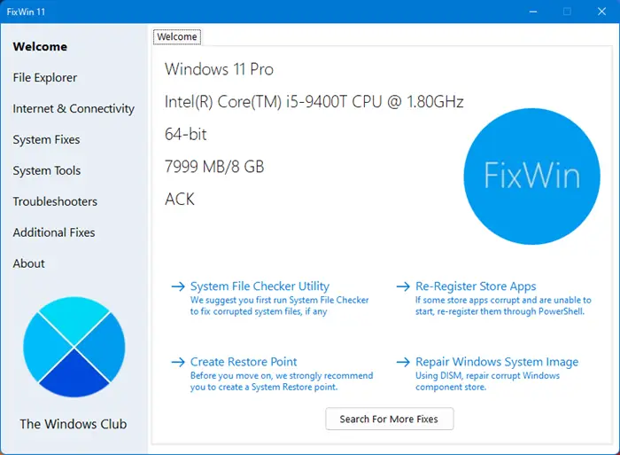 FixWin 11 для Windows 11