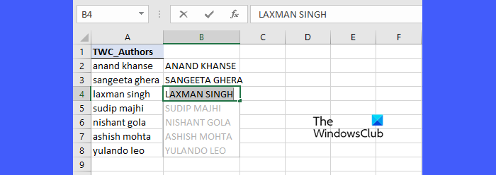 Flash Fill in Excel