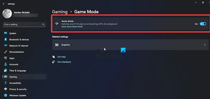 Game Mode Windows 11