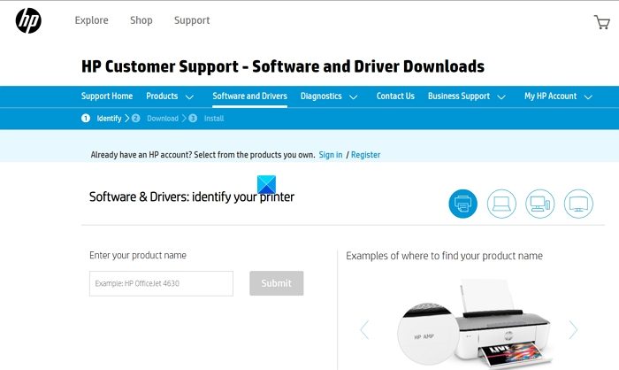 HP firmware download from HP Support