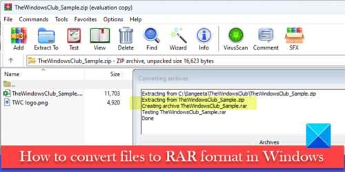 How to convert files to RAR format in Windows 11/10