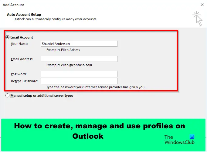 How to create, delete and use Profiles on Outlook