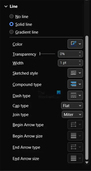 How to draw Venn diagrams in Word - Format shape panel - Line