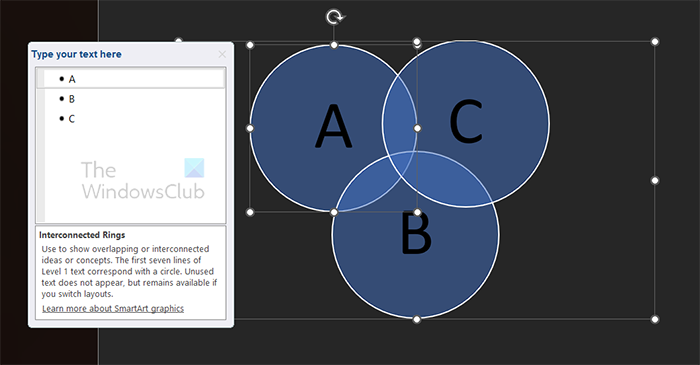 So Zeichnen Sie Venn-Diagramme In Word – Smartart Venn-Diagramm – Buchstabe Als Inhalt Hinzugefügt