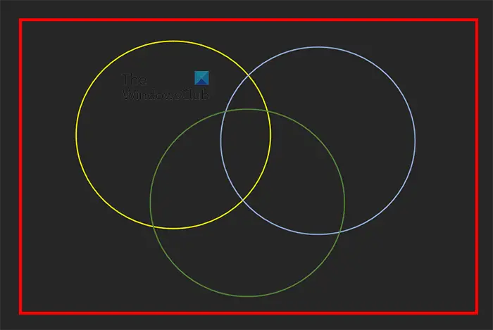How to draw Venn diagrams in Word - The square with three circles inside
