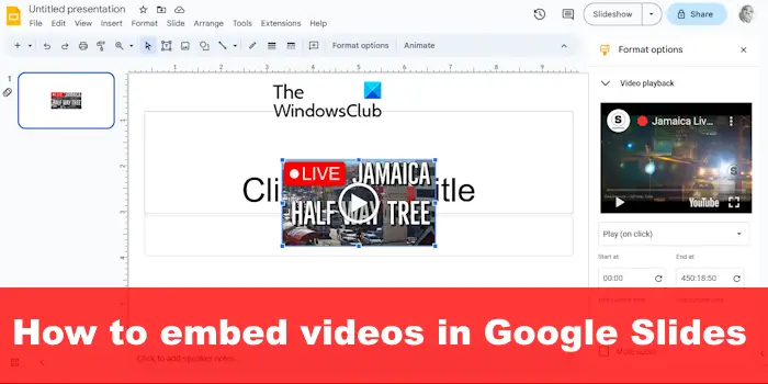 How to embed videos in Google Slides