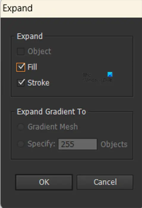 How to group and expand objects in Illustrator - Expand menu