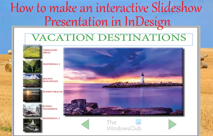 How to make an interactive Slideshow Presentation in InDesign