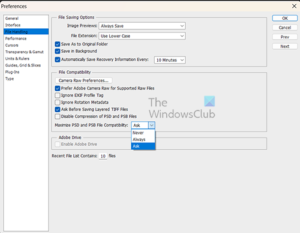 How to save Photoshop files in lower version