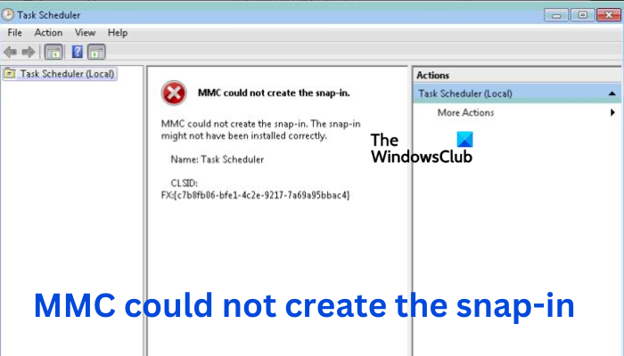 MMC could not create the snap-in