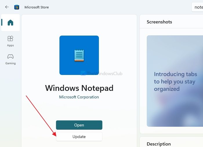 Notepad Update for Windows