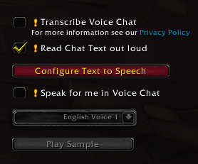 enable Text-to-Speech in WoW