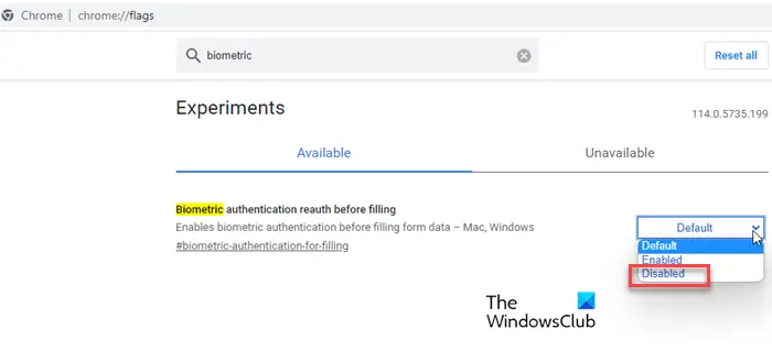 Rimozione dell'opzione Windows Hello dalle impostazioni di Chrome. Rimozione dell'opzione Windows Hello dalle impostazioni di Chrome.