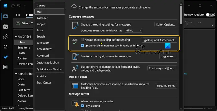 Set Outlook Auto Check