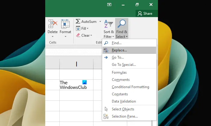 Use Find and Replace in Excel