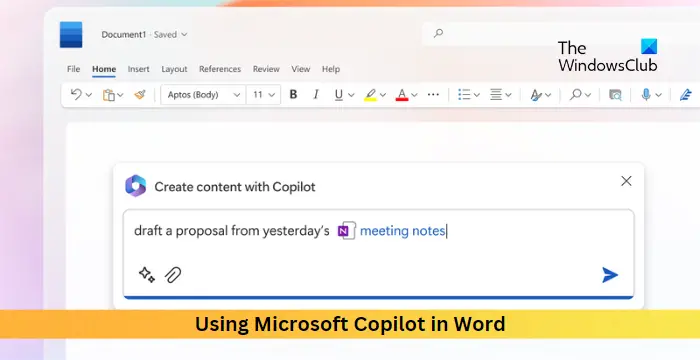 Using Microsoft Copilot in Word