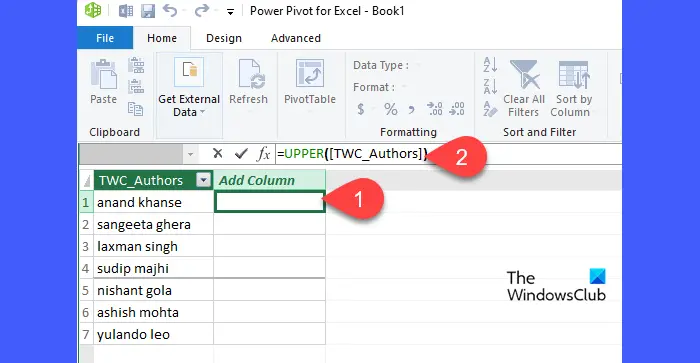 Using Power Pivot to change text case