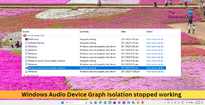 Windows Audio Device Graph Isolation Funktioniert Nicht Mehr