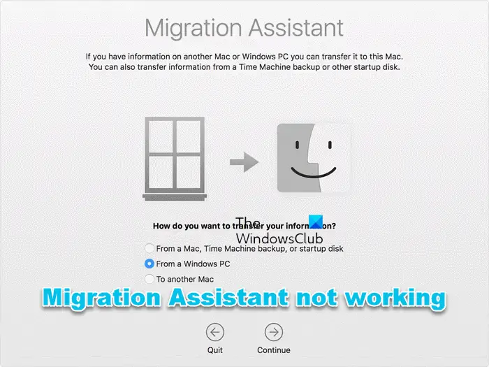 Windows Migration Assistant not working