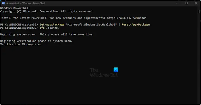 Windows PowerShell SFC Scan