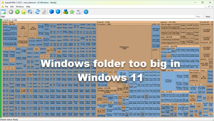 Windows folder too big in Windows 11