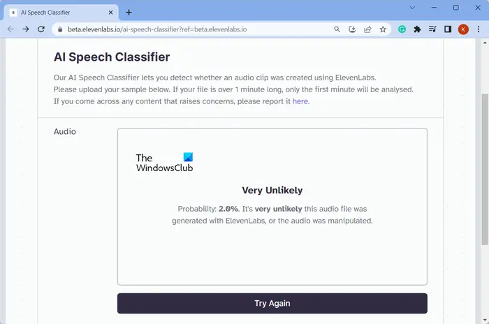 Ai Speech Classifier Results