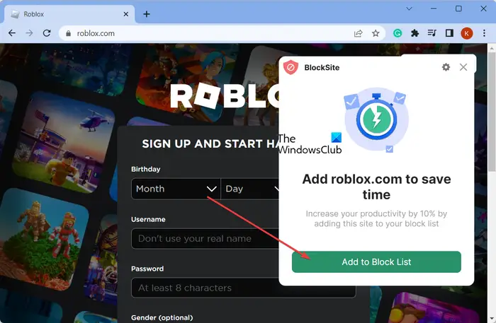 Block Roblox On Chrome Using Blocksite
